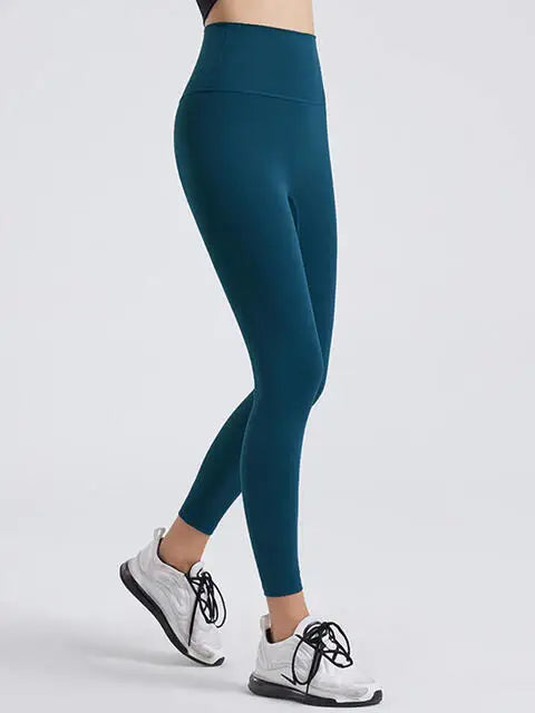 Wide Waistband Sports Leggings - Trendsi - Flyclothing LLC