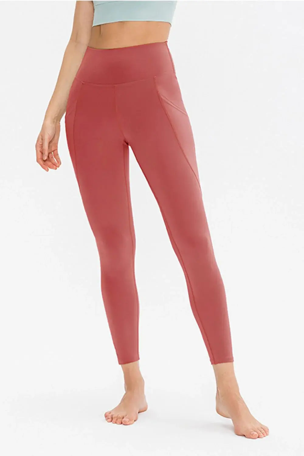 Slim Fit Long Active Leggings with Pockets - Trendsi - Flyclothing LLC