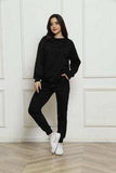 Round Neck Long Sleeve Top and Drawstring Pants Set - Trendsi - Flyclothing LLC