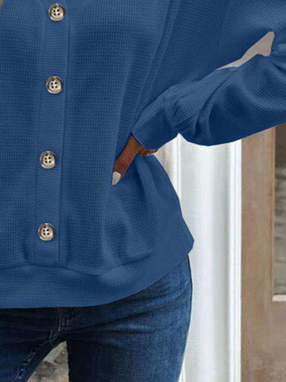 V-Neck Dropped Shoulder Blouse - Trendsi - Flyclothing LLC