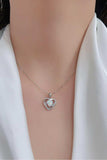 Opal Heart Pendant Necklace - Trendsi