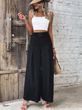 Ruched High Waist Wide Leg Pants - Trendsi - Flyclothing LLC