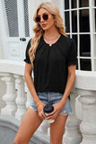Round Neck Flounce Sleeve T-Shirt - Trendsi - Flyclothing LLC