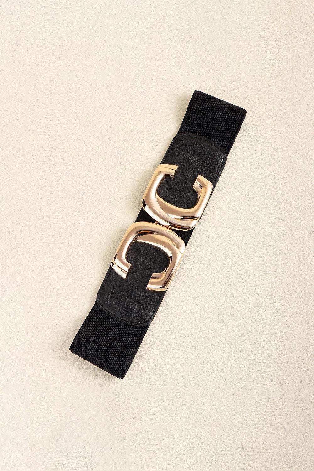 Zinc Alloy Buckle Elastic Wide Belt - Trendsi - Flyclothing LLC