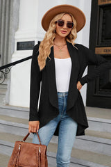 Open Front Long Sleeve Cardigan - Trendsi