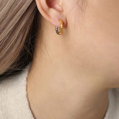 18K Gold-Plated Huggie Earrings - Trendsi