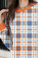 Printed Round Neck Long Sleeve Sweatshirt - Trendsi