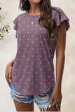 Printed Round Neck Short Sleeve T-Shirt - Trendsi - Flyclothing LLC