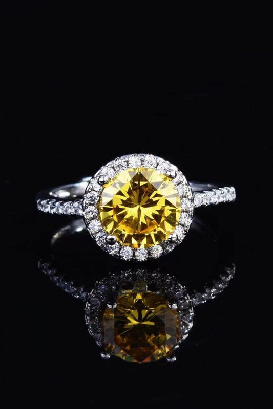 2 Carat Moissanite Round Ring - Trendsi