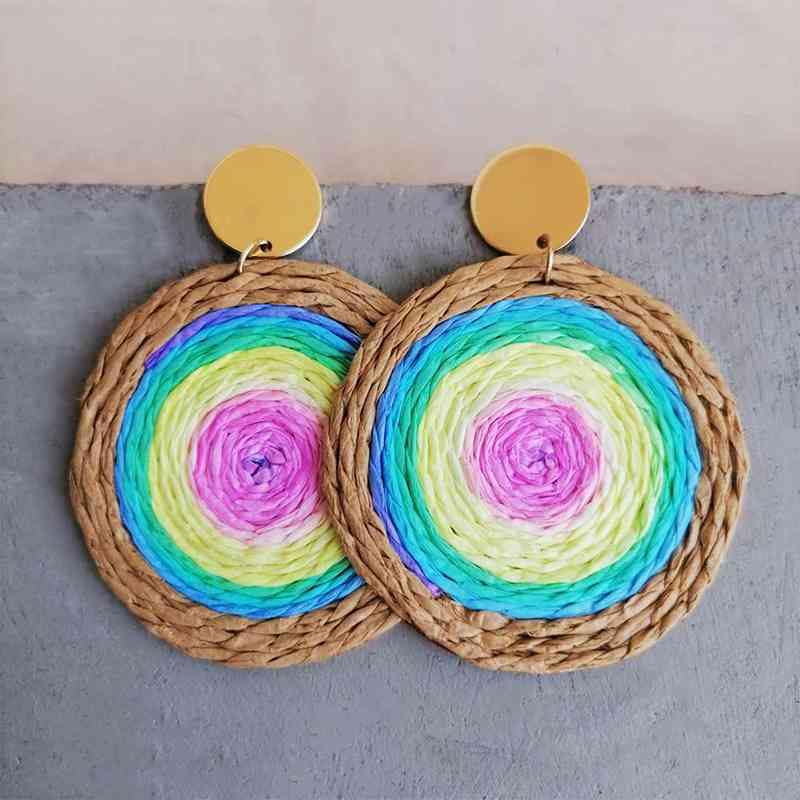 Raffia Grass Teardrop Earrings - Trendsi