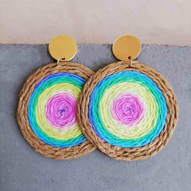 Raffia Grass Teardrop Earrings - Trendsi - Flyclothing LLC