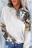 Printed Drawstring Kangaroo Pocket Hoodie - Trendsi - Flyclothing LLC