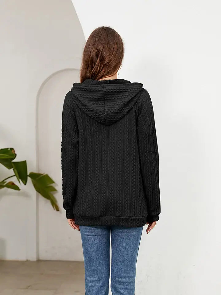 Raglan Sleeve Front Pocket Hoodie - Trendsi - Flyclothing LLC