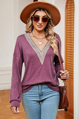 V-Neck Dropped Shoulder T-Shirt - Trendsi - Flyclothing LLC