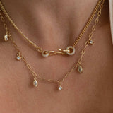18K Gold-Plated Copper Inlaid Zircon Necklace - Trendsi - Flyclothing LLC