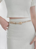 Rhinestone Metal Belt - Trendsi