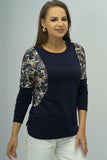 Round Neck Printed Shoudler Tee - Trendsi