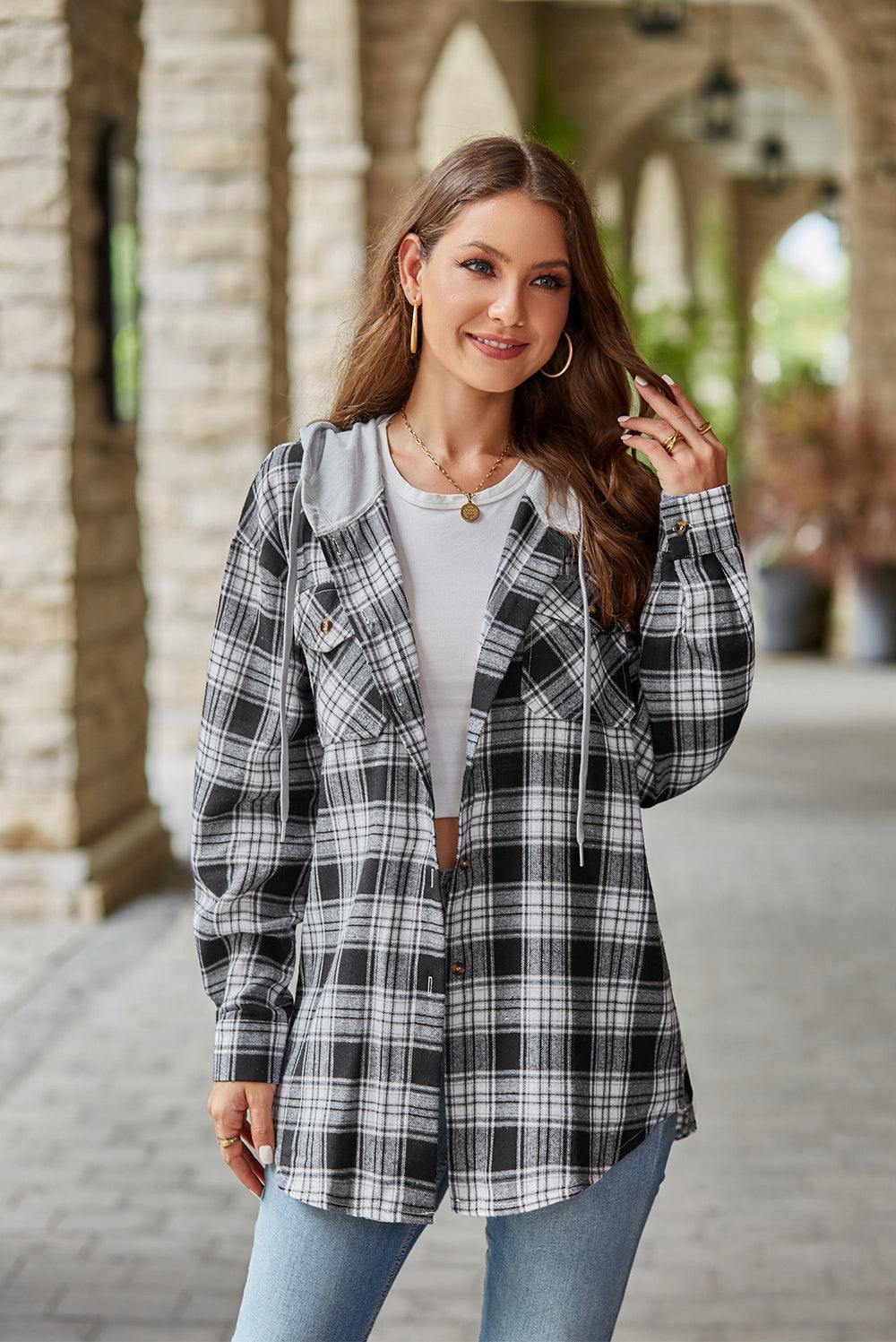 Rd style hooded plaid jacket deals