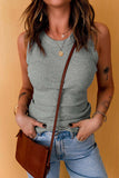 Round Neck Sleeveless Tank - Trendsi - Flyclothing LLC