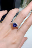 2 Carat Moissanite Heart-Shaped Side Stone Ring - Trendsi