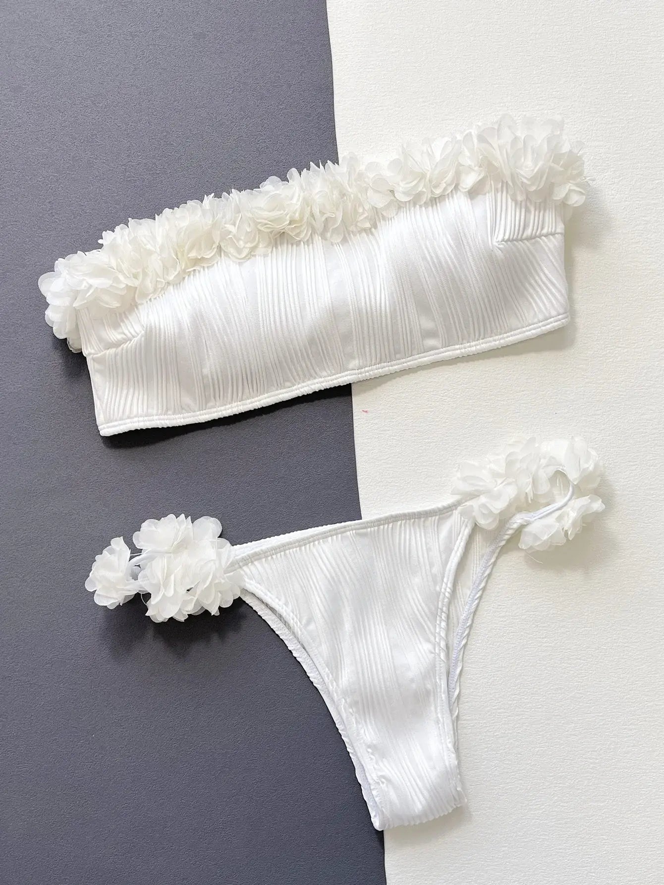 Applique Tie Back Two-Piece Bikini Set - Trendsi - Flyclothing LLC
