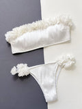 Applique Tie Back Two-Piece Bikini Set - Trendsi