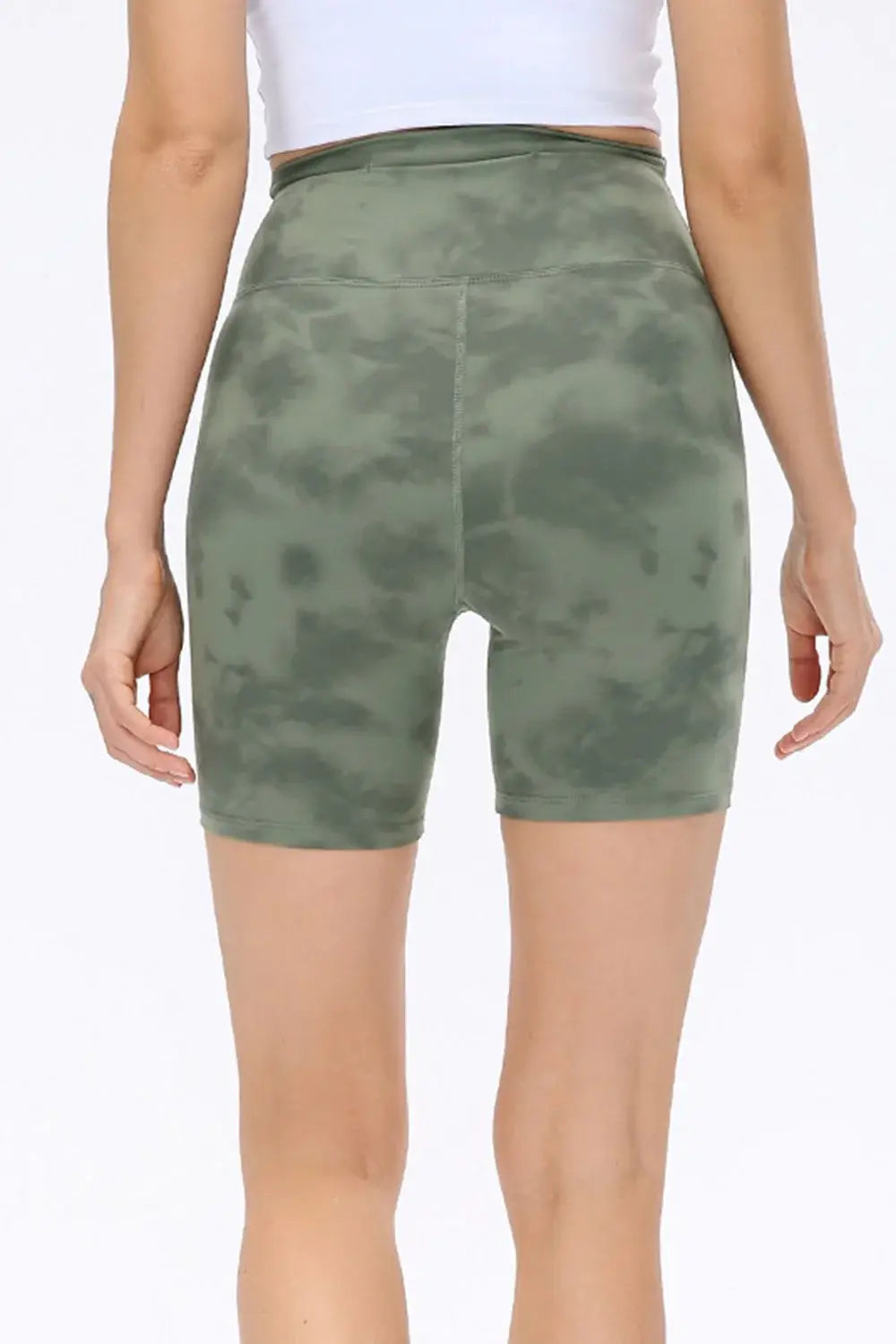 Wide Waistband Sports Shorts - Trendsi - Flyclothing LLC