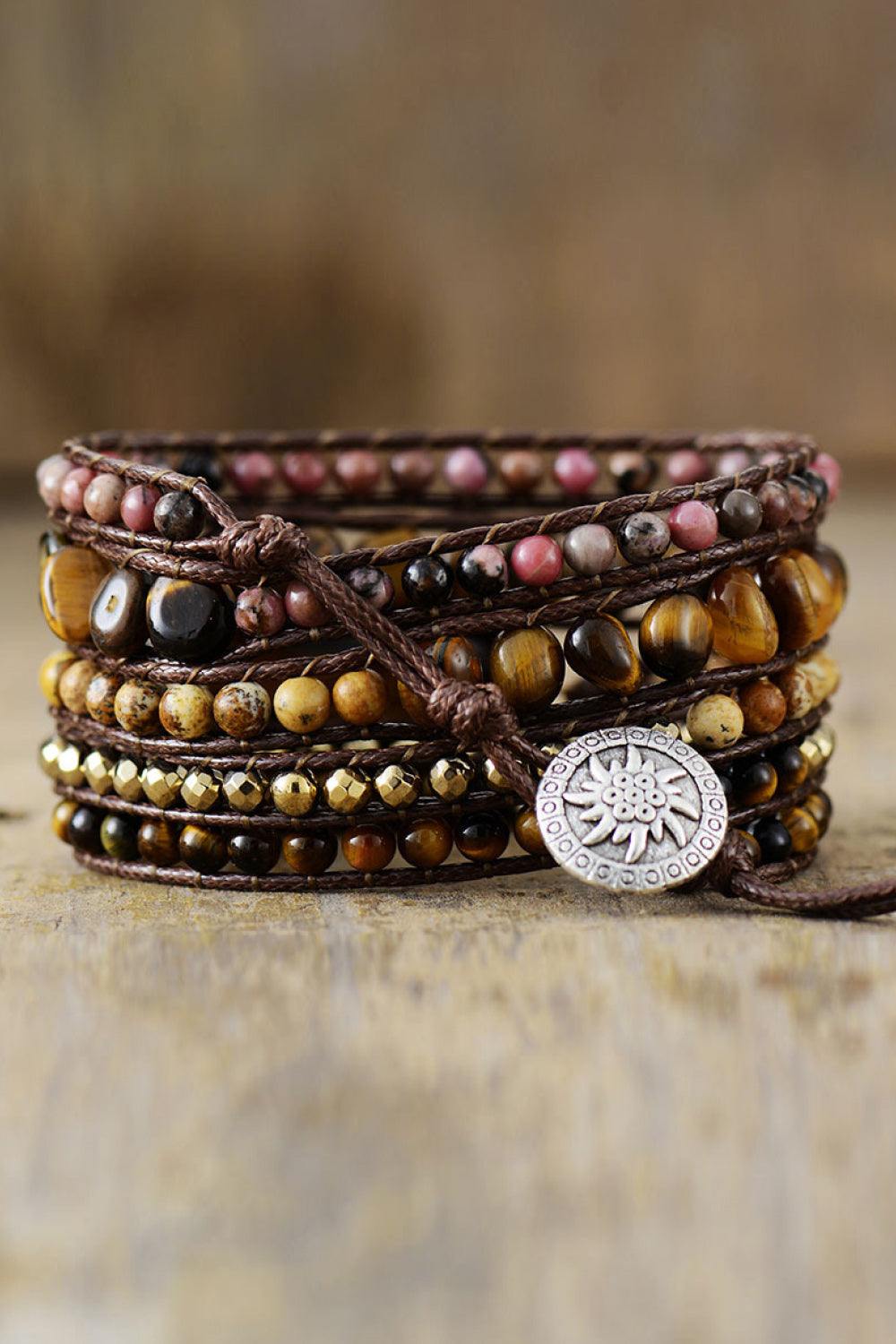 Natural Stone Layered Bracelet - Trendsi