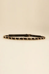 PU Chain Skinny Belt - Trendsi - Flyclothing LLC