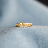 18K Gold-Plated 925 Sterling Silver Double-Layered Ring - Trendsi