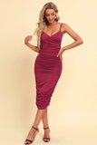 Ruched Spaghetti Strap Crisscross Detail Dress - Trendsi - Flyclothing LLC