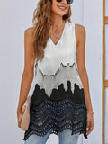 Printed V-Neck Tank - Trendsi - Flyclothing LLC