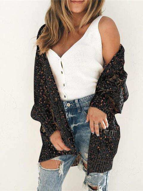 Multicolored Open Front Cardigan - Trendsi - Flyclothing LLC