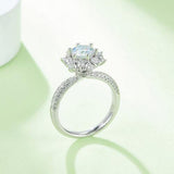 1 Carat Moissanite 925 Sterling Silver Flower Shape Ring - Trendsi