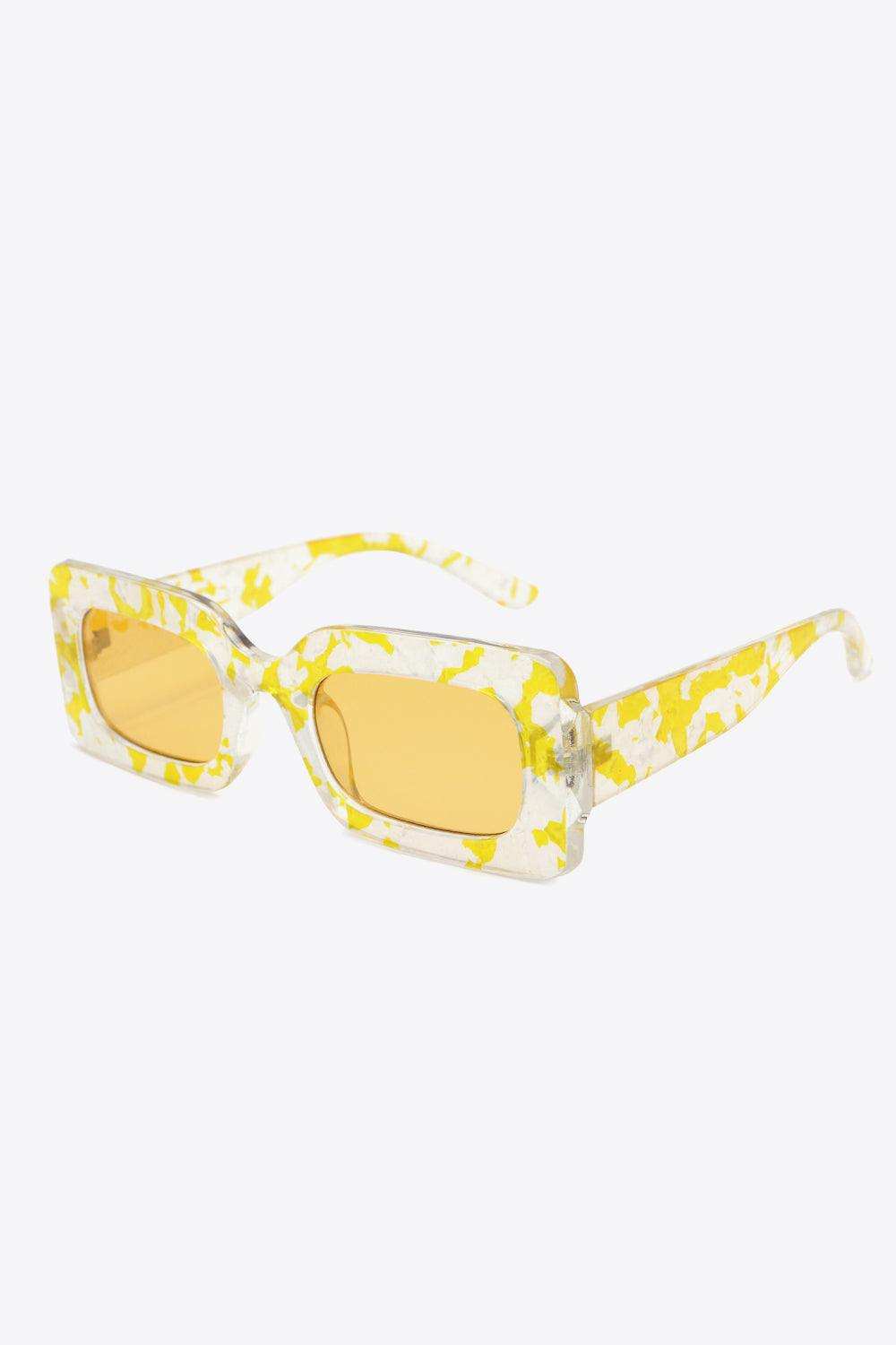 Tortoiseshell Rectangle Polycarbonate Sunglasses - Trendsi - Flyclothing LLC