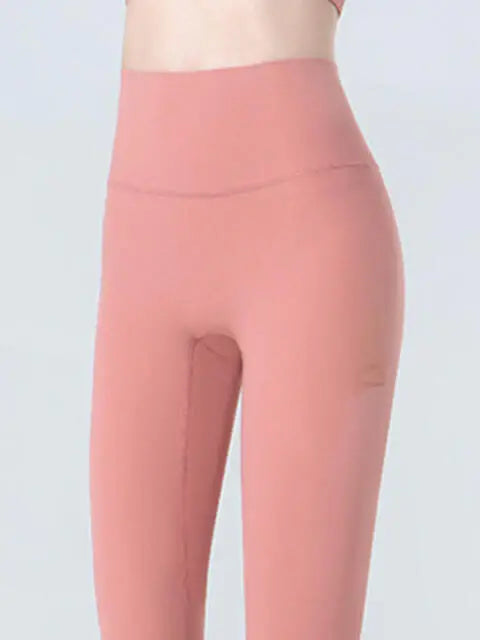 Wide Waistband Cropped Sports Leggings - Trendsi - Flyclothing LLC
