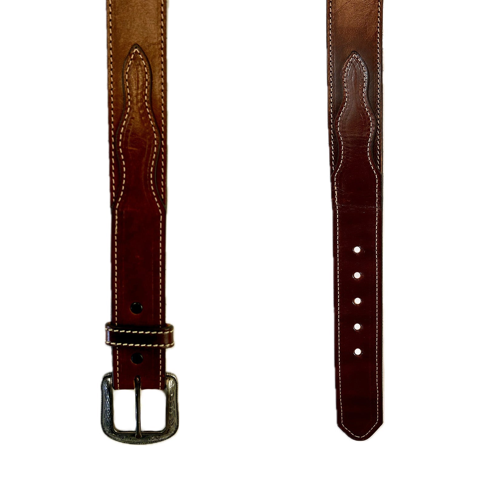 Rockmount Clothing Hand finished Brown Saddle Leather Western Belt with Billets