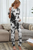 Tie-Dye Tee and Drawstring Waist Joggers Lounge Set - Trendsi - Flyclothing LLC