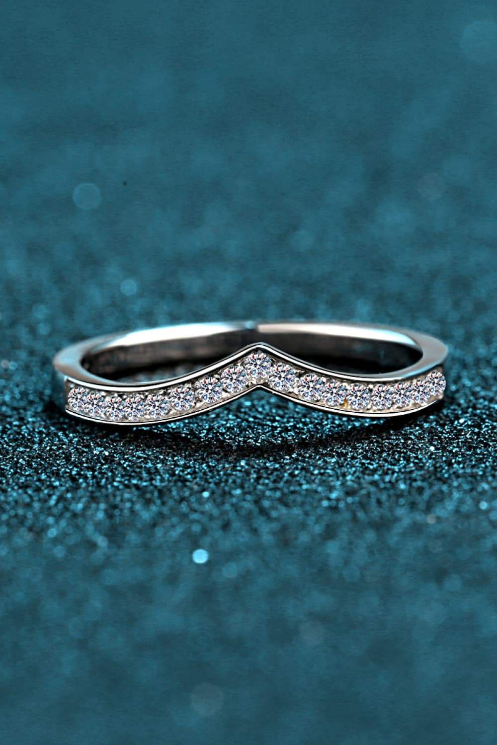 Minimalist Moissanite Rhodium-Plated Ring - Trendsi - Flyclothing LLC