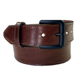 Rockmount Clothing Hand finished Brown Saddle Leather Western Belt with Edge Stitch - Rockmount Clothing - Flyclothing LLC