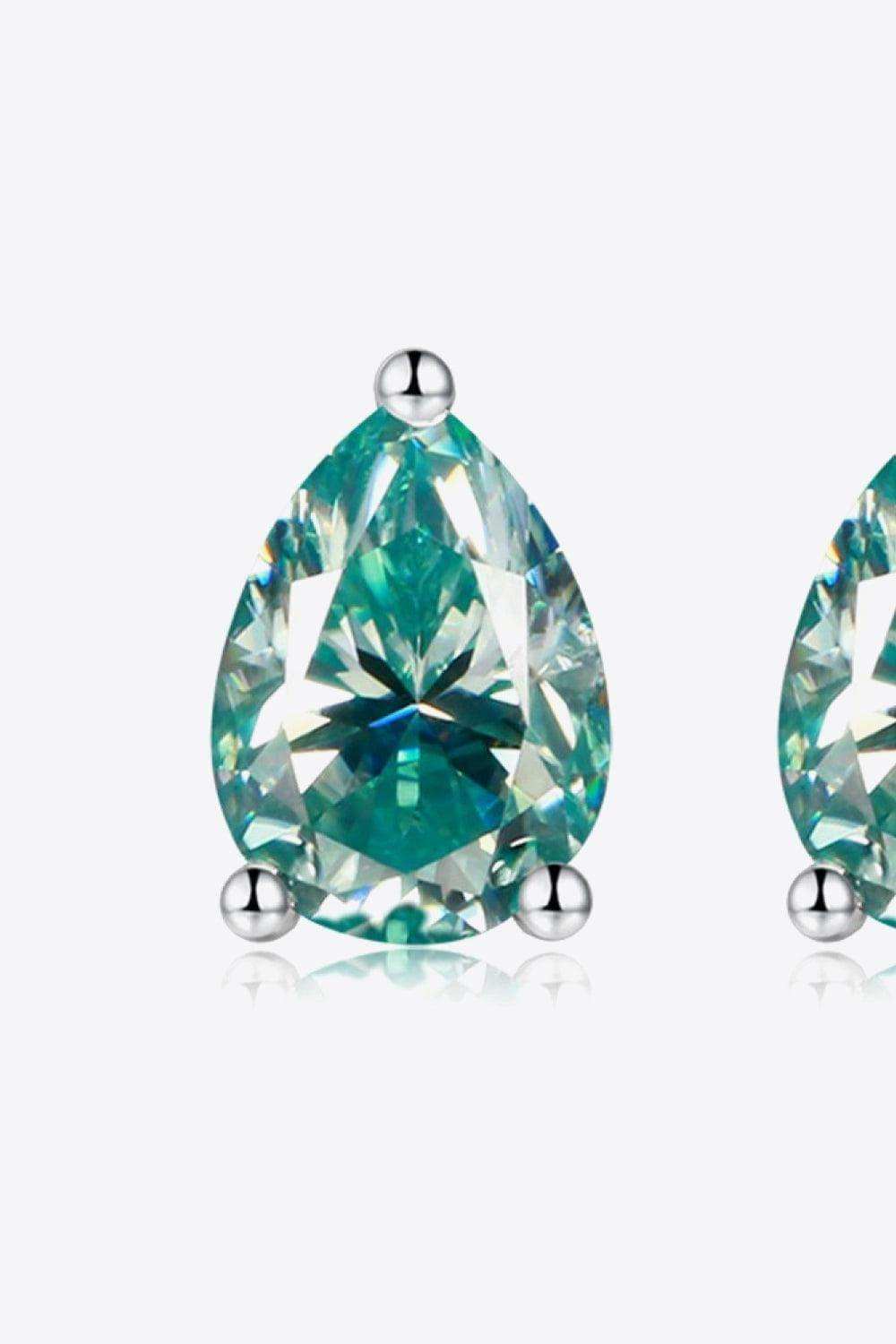 2 Carat Moissanite Teardrop Earrings - Trendsi - Flyclothing LLC
