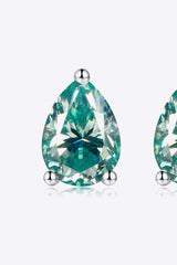 2 Carat Moissanite Teardrop Earrings - Trendsi - Flyclothing LLC