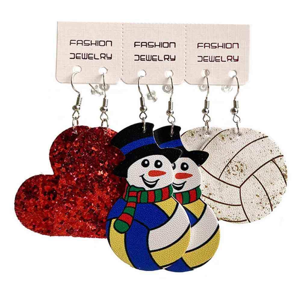 Snowman, Ball, and Heart Earrings Set - Trendsi - Flyclothing LLC