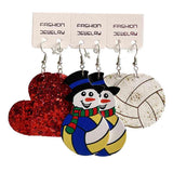 Snowman, Ball, and Heart Earrings Set - Trendsi