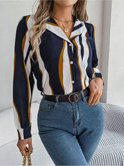 Printed Button Up Long Sleeve Shirt - Trendsi