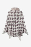 Houndstooth Fringe Hem Poncho - Trendsi - Flyclothing LLC