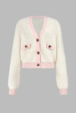 Contrast Trim Button Up Dropped Shoulder Cardigan - Trendsi - Flyclothing LLC