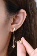 2.6 Carat Moissanite 925 Sterling Silver Earrings - Trendsi - Flyclothing LLC