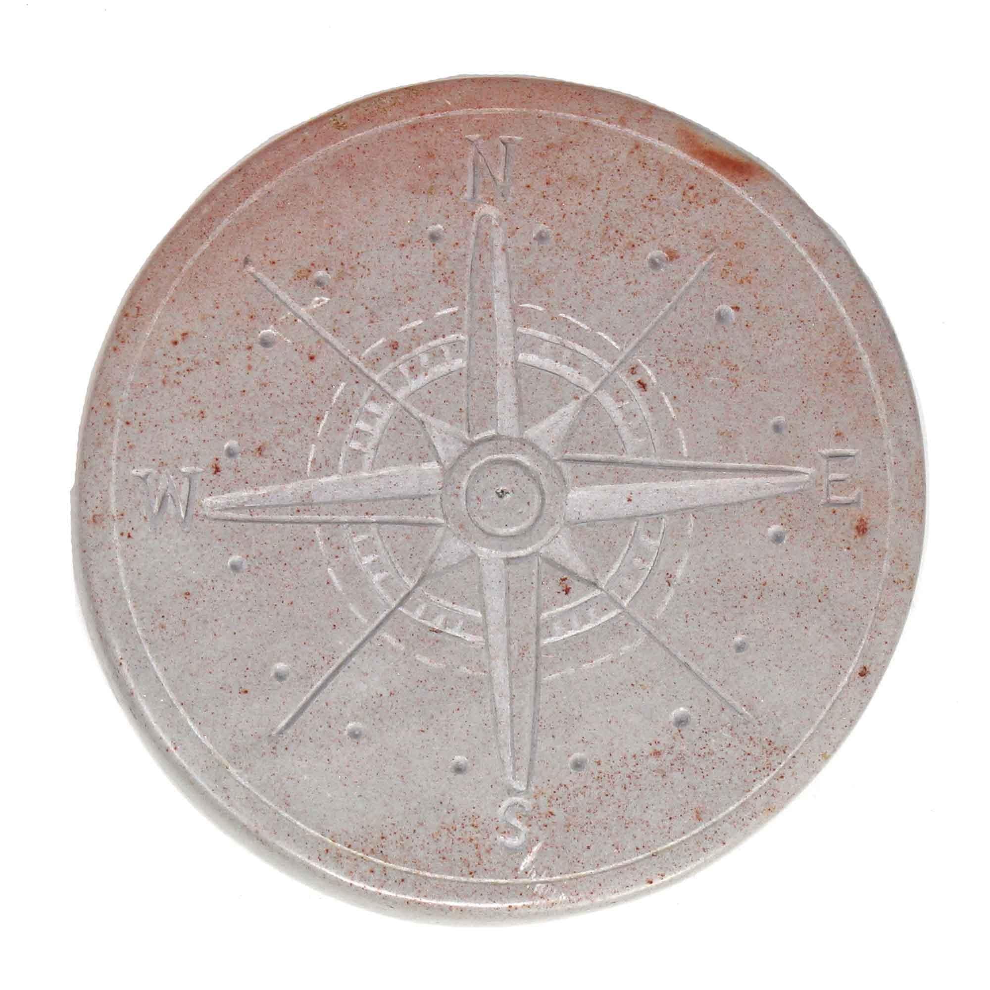 Compass Soapstone Sculpture, Light Gray Stone - SMOLArt