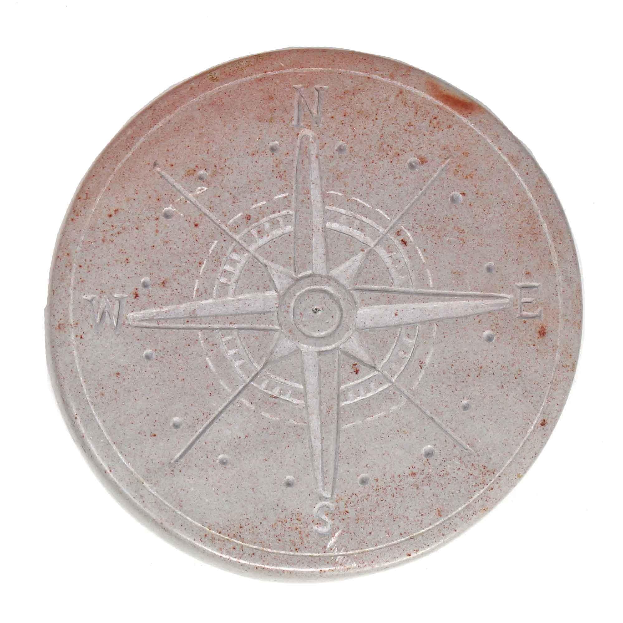 Compass Soapstone Sculpture, Light Gray Stone - Flyclothing LLC